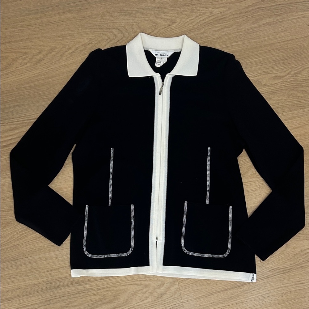 Misook Zip Front Jacket Cardigan Sweater S - Picture 3 of 8